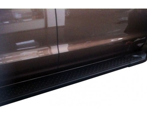 Боковые пороги Allmond Black (2 шт., алюминий) для Volkswagen Amarok - 67490-11