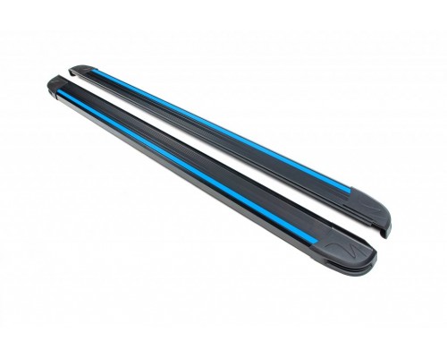 Боковые пороги Maya Blue-Black (2 шт., алюминий) для Volkswagen Amarok - 64744-11