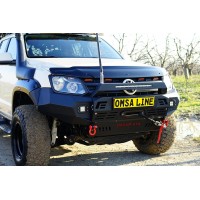 Передній бампер Dakar Чорний, з сенсором, з LED баром для Volkswagen Amarok