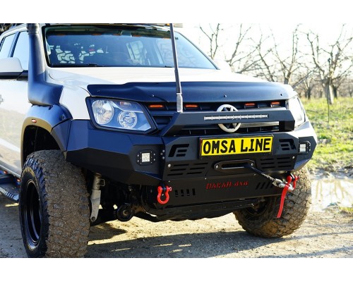 Передній бампер Dakar Чорний, з сенсором, з LED баром для Volkswagen Amarok