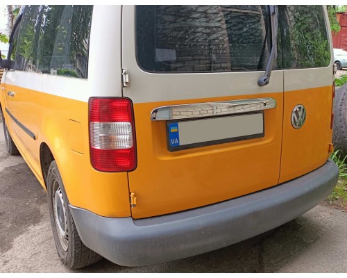 Накладка над номером (2 дверн, нерж) OmsaLine - Итальянская нержавейка для Volkswagen Caddy 2004-2010 - 52910-11