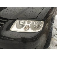 Реснички (2 шт, ABS) Черный мат для Volkswagen Caddy 2004-2010