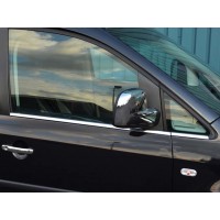 Нижние молдинги стекол (нерж.) Передние и задние, Carmos - Турецкая сталь для Volkswagen Caddy 2004-2010
