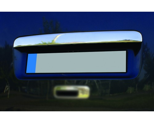 Накладка над номером (1 дверн, нерж) Carmos - Турецкая сталь (без надписи) для Volkswagen Caddy 2004-2010 - 52912-11