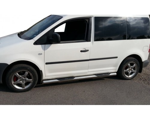 Бічні труби BB002 (2 шт, нерж) 60 мм, Maxi база для Volkswagen Caddy 2004-2010 - 74603-11