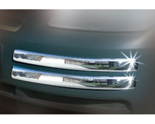 Уголки на передний бампер (4 шт, нерж) OmsaLine - Итальянская нержавейка для Volkswagen Caddy 2004-2010 - 56783-11