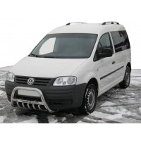 Кенгурятник WT003 (нерж) 60мм, з написом для Volkswagen Caddy 2004-2010