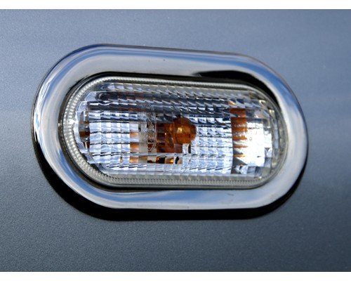 Хром накладки на поворотники OmsaLine (2 шт, нерж) для Volkswagen Caddy 2010-2015 - 74570-11