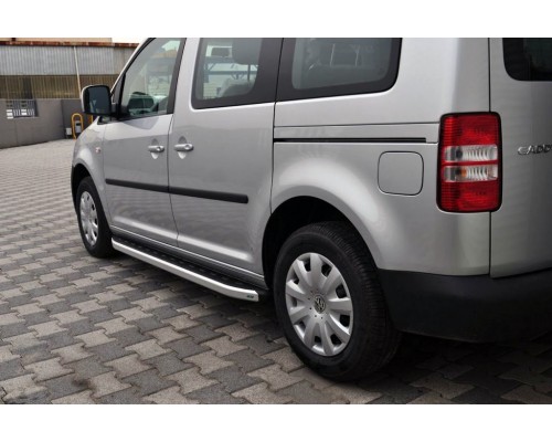 Боковые пороги Fullmond (2 шт, алюм) Стандартная база для Volkswagen Caddy 2010-2015 - 67985-11