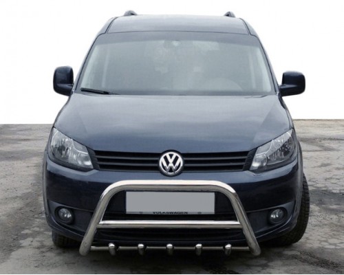 Кенгурятник WT003-4 (нерж) 60 мм, без напису для Volkswagen Caddy 2015-2020