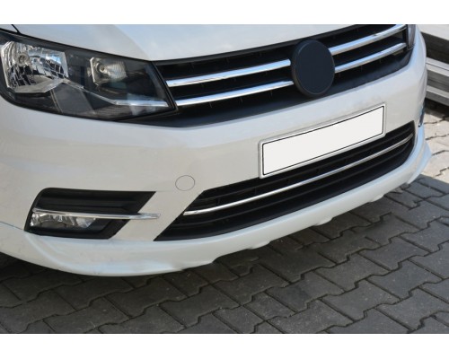 Накладки на бампер (3 шт, нерж) для Volkswagen Caddy 2015+ - 54845-11