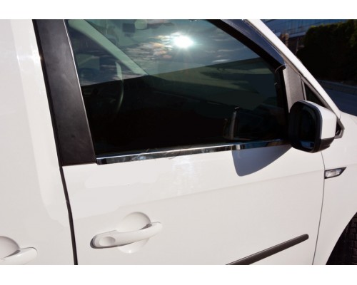 Окантовка вікон (2 шт., нерж) Carmos - Турецька сталь для Volkswagen Caddy 2015-2020
