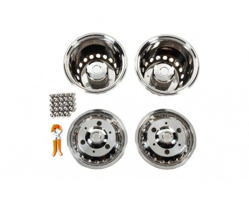 Колпаки из нержавейки Эксклюзив V3 (2 катковые, 4 шт) для Volkswagen Crafter 2006-2016 гг