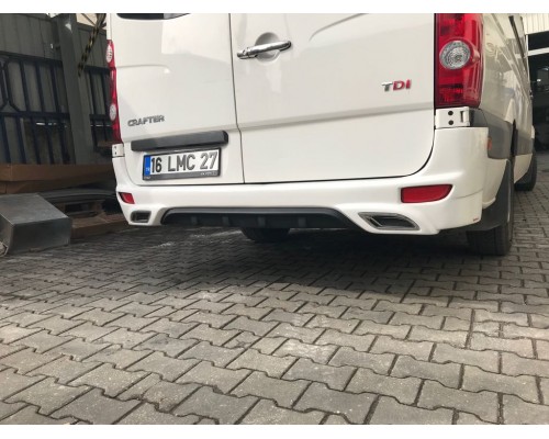 Накладка на задний бампер V2 (под покраску) для Volkswagen Crafter 2006-2017 - 55701-11