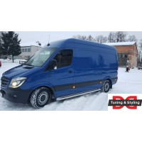 Бічні пороги Premium (2 шт., нерж.) d60, середня база для Volkswagen Crafter 2006-2017