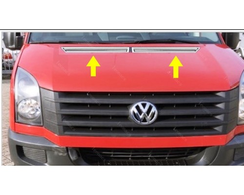 Накладка на капот (2 шт, нерж) для Volkswagen Crafter 2006-2017 - 75475-11