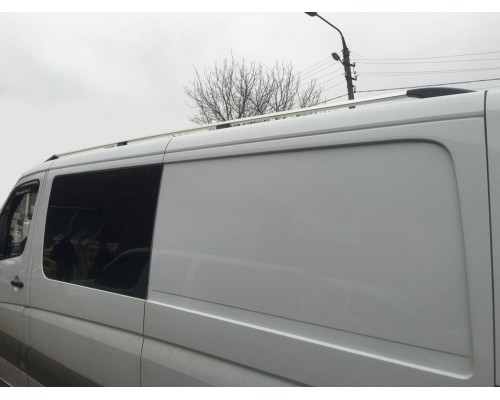 Рейлінги DD (алюміній) 340 см, Хром, Чавунна ніжка для Volkswagen Crafter 2006-2017