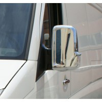 Накладки на дзеркала (2 шт) Carmos, Турецька сталь для Volkswagen Crafter 2006-2017