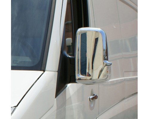 Накладки на дзеркала (2 шт) Carmos, Турецька сталь для Volkswagen Crafter 2006-2017 - 49876-11