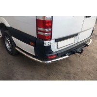 Бічні труби за заднім колесом кутові (2 шт, нерж) Середня база для Volkswagen Crafter 2006-2017