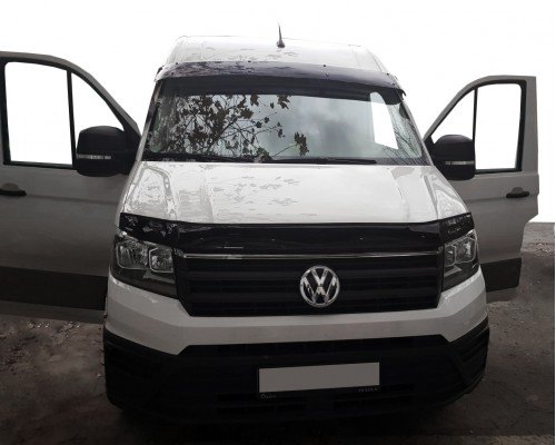 Volkswagen Crafter 2017+ Козирок на лобове скло (чорний глянець, 5мм) - 63523-11