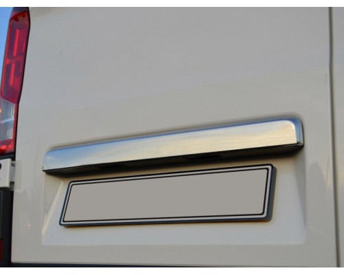Планка над номером (без камеры, нерж) OmsaLine - Итальянская нержавейка для Volkswagen Crafter 2016- гг