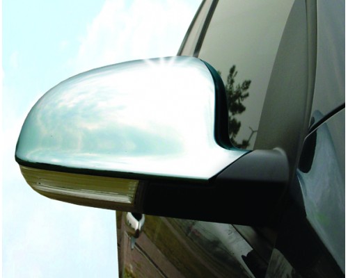 Накладки на зеркала (2 шт, нерж.) OmsaLine - Итальянская нержавейка для Volkswagen Golf 5 - 53302-11