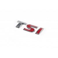 Напис TSI (косий шрифт) TS - хром, I - червоний для Volkswagen Golf 6
