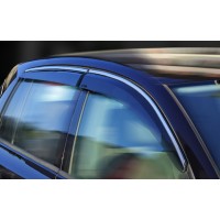 Ветровики с хромом HB (4 шт, Sunplex Chrome) для Volkswagen Golf 6