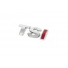 Надпись TSI (прямой шрифт) T - хром, SI - красная для Volkswagen Golf 6 - 55125-11