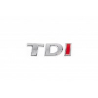 Volkswagen Golf 6 Надпись TDI (косой шрифт) T - хром, DI - красная