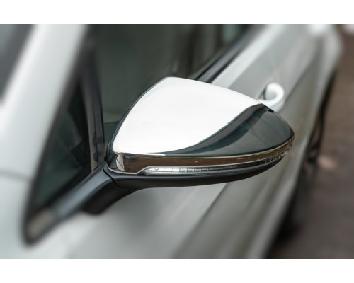 Накладки на зеркала (2 шт, нерж) для Volkswagen Golf 7 - 49803-11