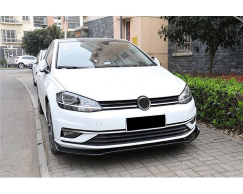 Накладка на передний бампер ЛИП (2017-2020, ABS-пластик) для Volkswagen Golf 7