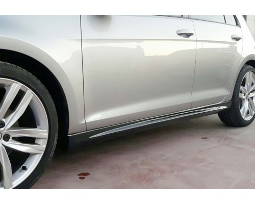 Боковые пороги DPT V-8 (черный глянец) для Volkswagen Golf 7/E-Golf