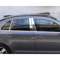 Volkswagen Jetta 2006-2011 Молдинг дверних стійок (6 шт, нерж)