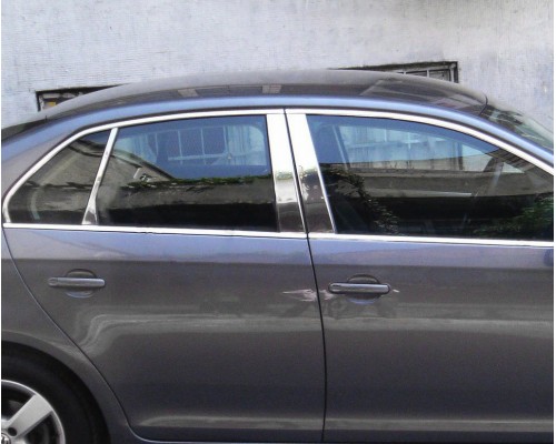 Volkswagen Jetta 2006-2011 Молдинг дверных стоек (6 шт, нерж) - 49115-11