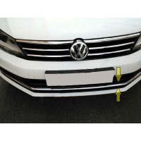 Накладки на решетку бампера 2014-2021 (нерж) для Volkswagen Jetta 2011-2018