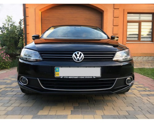Накладка на противотуманки (2 шт, нерж) OmsaLine - Итальянская нержавейка для Volkswagen Jetta 2011-2018 - 65684-11