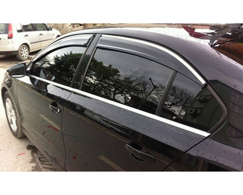 Вітровики з хромом (4 шт, Sunplex Chrome) для Volkswagen Jetta 2011-2018 - 80686-11