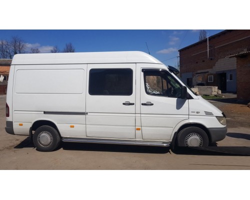 Бічні пороги Premium (2 шт., Нерж.) Середня база, d60 для Volkswagen LT 1998+ - 52668-11