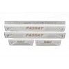 Универсальные накладки на пороги V-2 (4 шт., нерж) для Volkswagen Passat B6 2006-2012 гг