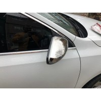 Накладки на зеркала (2 шт, нерж) OmsaLine - Итальянская нержавейка для Volkswagen Passat B7 2012-2015