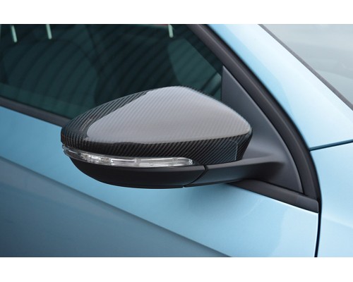 Накладки на зеркала (2 шт, натуральный карбон) для Volkswagen Passat B7 2012-2015 - 51227-11