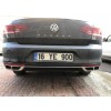 Накладки на глушник Carmos (2019-2021, 3 шт, нерж) для Volkswagen Passat B8 2015+ - 62461-11