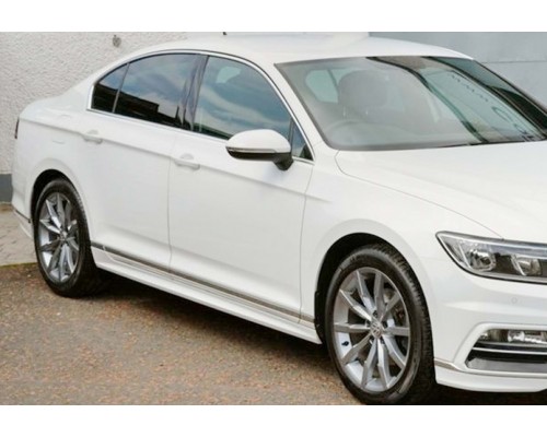 Боковые пороги DPT (черный глянец) для Volkswagen Passat B8 2015-2023 гг