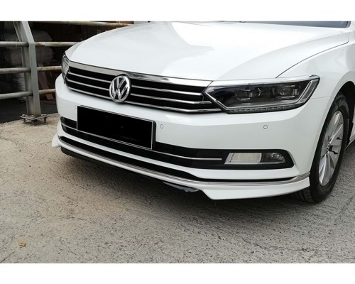 Накладка на передний бампер DPT Lip (2015-2019, под покраску) для Volkswagen Passat B8