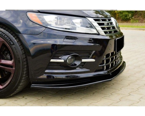 Передняя Lip накладка DPT (2008-2011, черный глянец) для Volkswagen Passat СС 2008- гг