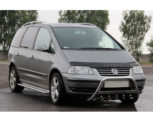 Кенгурятник WT003 (нерж) 51 мм, без напису для Volkswagen Sharan 2010+