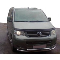 Нижня подвійна губа ST014 (нерж) 60 на 60мм для Volkswagen T5 Caravelle 2004-2010