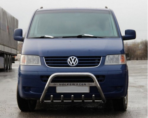 Кенгурятник WT003 (нерж) 50мм, без напису для Volkswagen T5 Caravelle 2004-2010